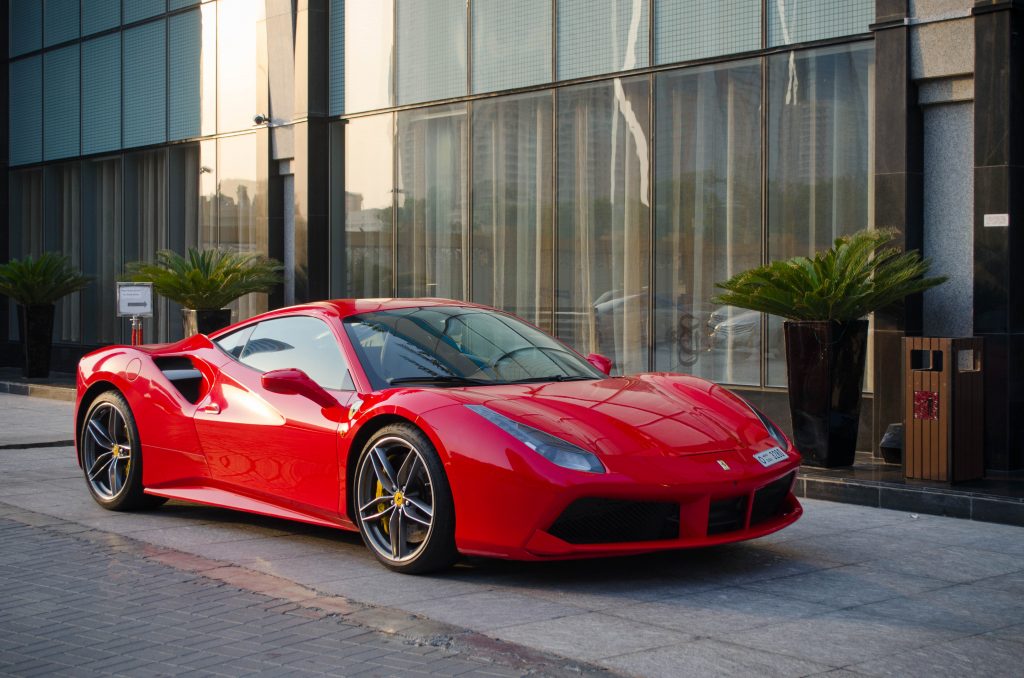 Ferrari 488 GTB Red Color in UAE Dubai for Rent